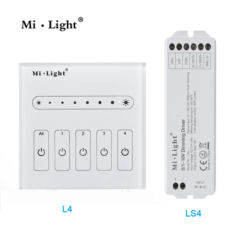 Mi светильник ac110v 220v 0~ 10V L4 LS4 панельный диммер с Wi-Fi пультом дистанционного управления Регулировка яркости для одного цвета светодиодный светильник - Цвет: L4 and LS4