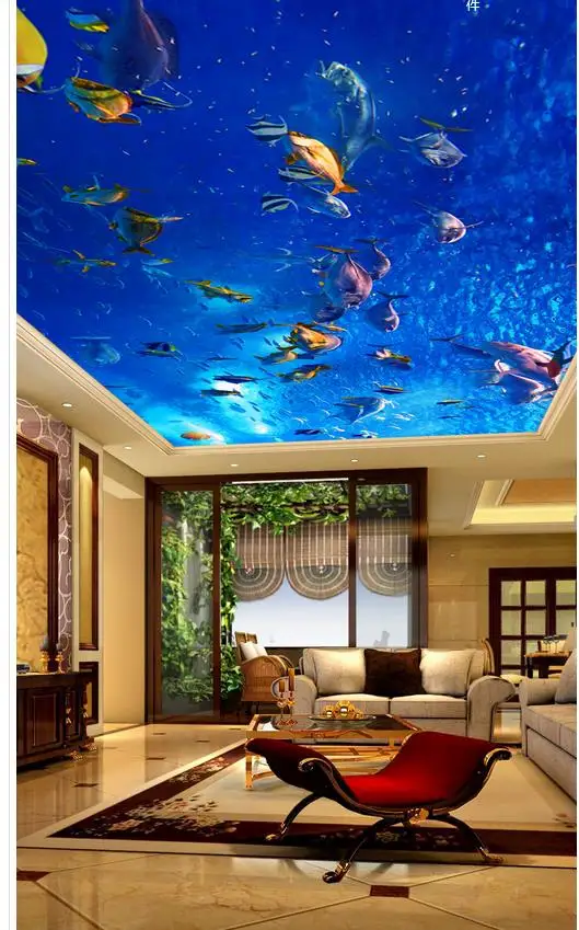 Buy Underwater world of tropical fish Ceiling murals wallpaper Home Decoration