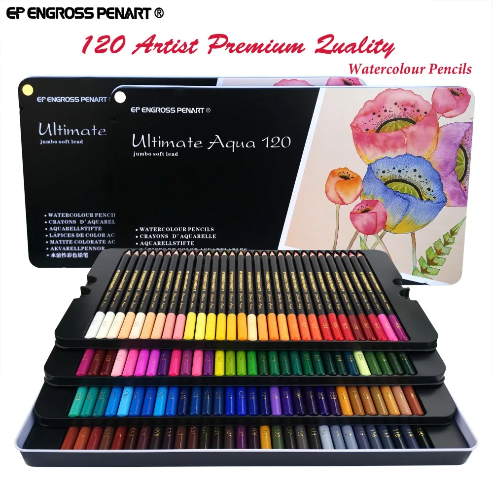 Peroci 120 Colored Pencils aquarela lapis de cor Professional 120 colores Watercolor Pencil Set Art School Student Supplies