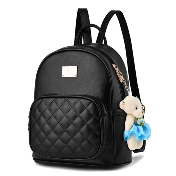 Valenkuci Мода, женские рюкзаки, модные кожаные женские черные рюкзаки, женские высококачественные школьные сумки для путешествий, BD-199 - Цвет: Черный