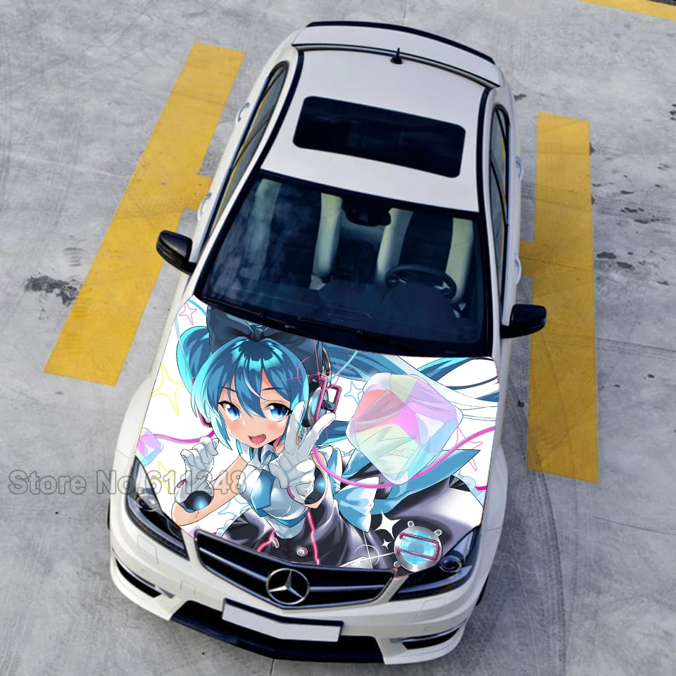 Styling Mobil 3D Penutup Mesin Mobil Hood Sticker Jepang Permainan Styling Mobil 3D Penutup Mesin Mobil Hood Sticker Jepang Permainan