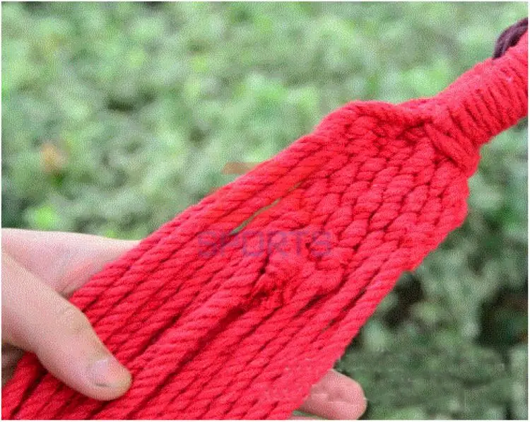 Outdoor Camping Thick Canvas Hammock Colourful Stripy Garden Swing & Bag (8)
