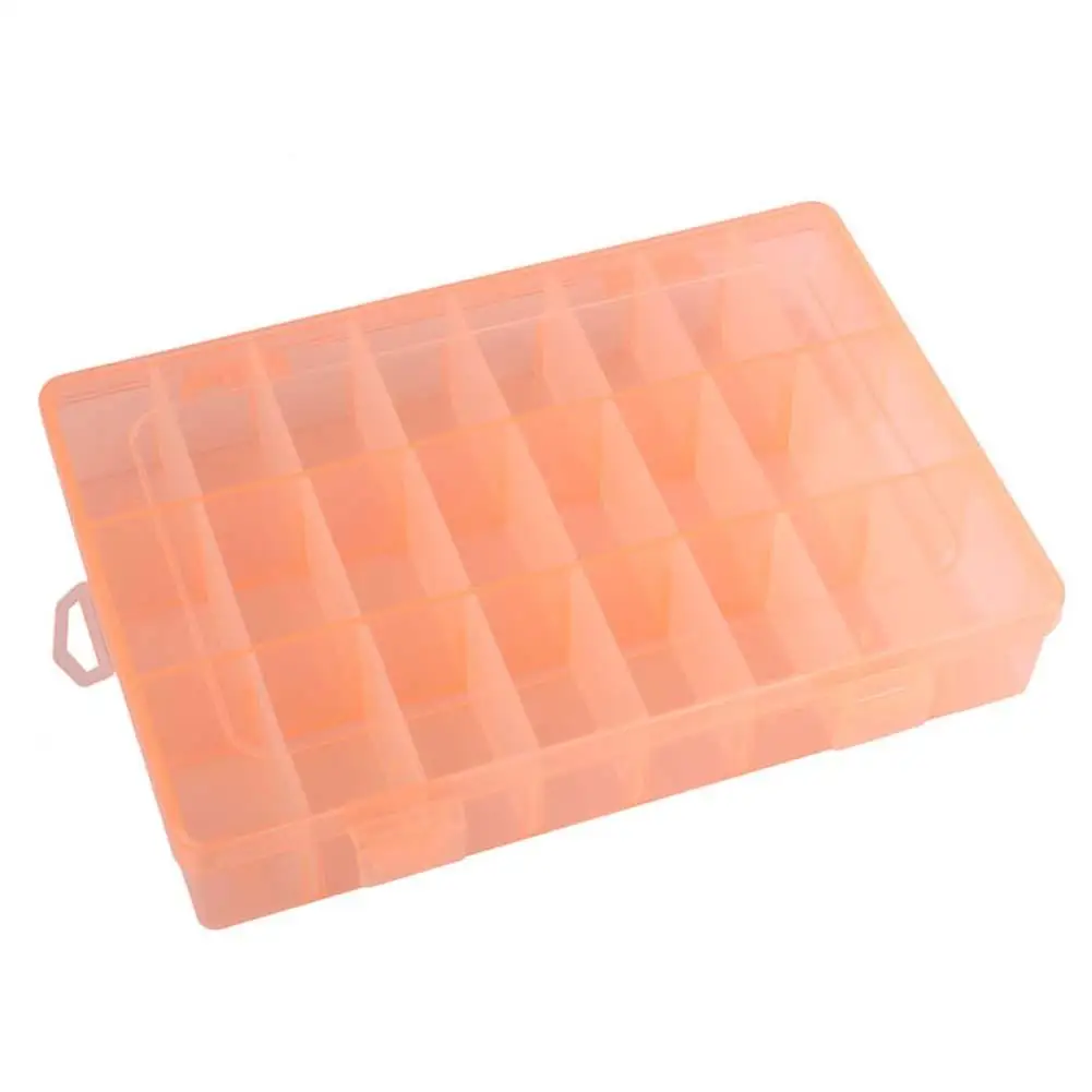 2015 горячая Регулируемый 24 отсека пластик коробка для хранения ювелирных изделий коробочка для сережек O