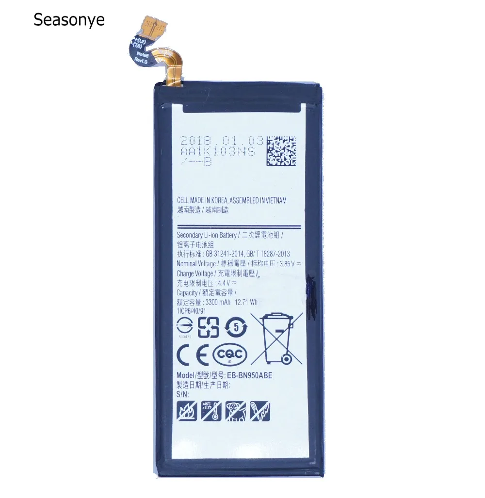 EB-BN950ABE батарея для Samsung Galaxy Note 8 Note8 N950 N9500 N9508 N950D N950U N950N N950F N950FD N950J N950W | Мобильные