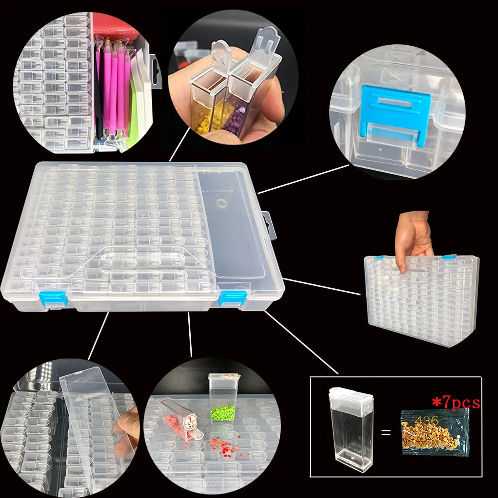 112/224 шт Алмазная картина коробка для хранения инструментов горный хрусталь мозаика контейнер коробка алмазные аксессуары для рисования аксессуар