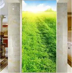 3D настенные фрески обои простой зеленых лугов вход обои для гостиной украшения дома