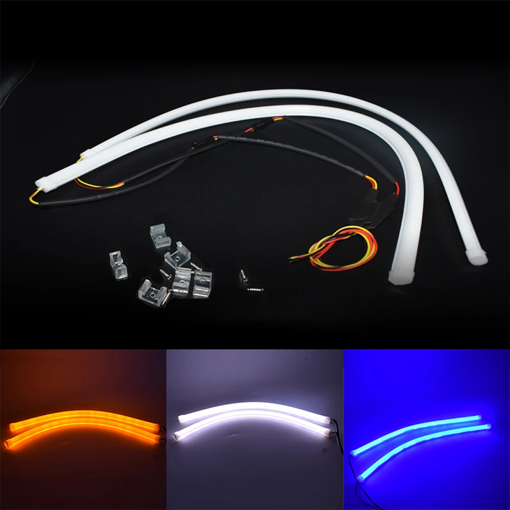 

2pcs 30cm DRL Flexible LED Tube Strip Style Daytime Running Lights Tear Strip Car Headlight Turn Signal Light Parking Lamps