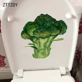 

ZTTZDY 22.4*21.5CM Hand Drawn Broccoli Cartoon Wall Sticker Personality Home Toilet Decor T2-0433