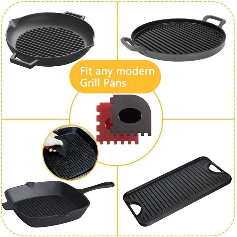 

Silicone cleaning Blade Scraper smoother Serrated Blade Scraper Iron Pot Grill Pan Serrated Edge Side Cooker Cleaning Tools