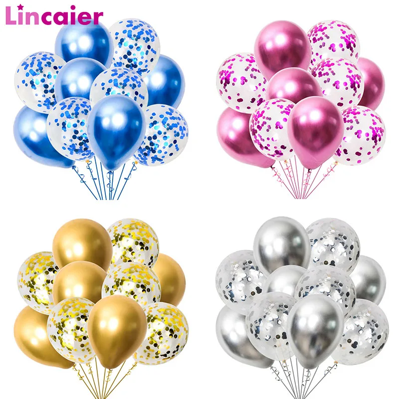 

10pcs 12inch Metallic Latex Balloons Birthday Party Decorations Kids Inflatable Air Metal Ballon Wedding Baby Shower 1 2 3 4 5 6