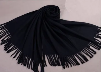 

High Fashion Black Women Artificial Cashmere Shawls Scarves Unisex Winter Thick Wrap Chinese Pashmina hijab Chal 180 x 69 cm