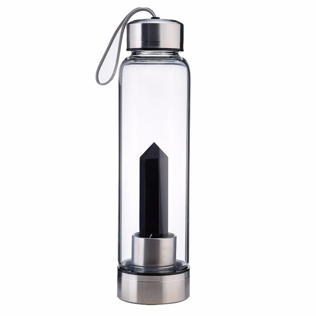 Горячая Прямая Натуральный прозрачный кристалл целебное обелисковое палочка Elixir кварцевые бутылки для воды Инструменты - Цвет: F