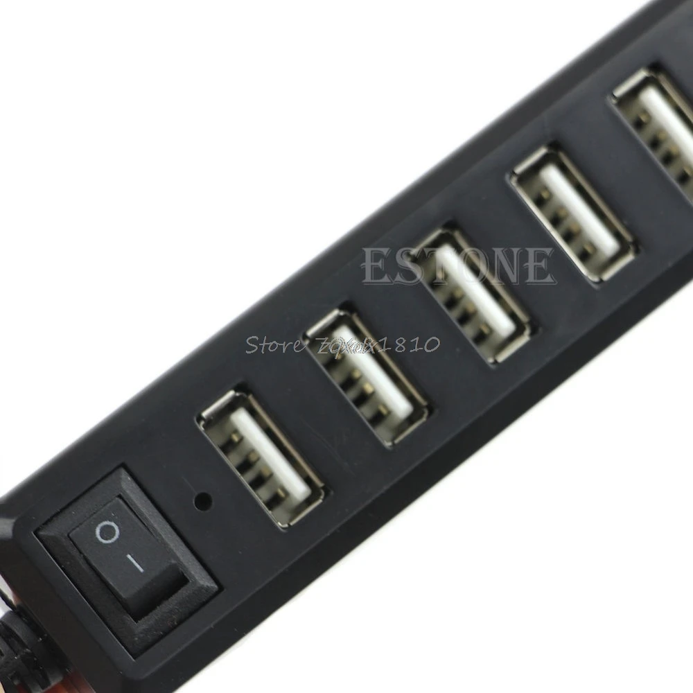 7 Порты и разъёмы USB 2,0 Hub On/Off переключатели + AC Мощность Кабель-адаптер для портативных ПК Z09 Прямая поставка