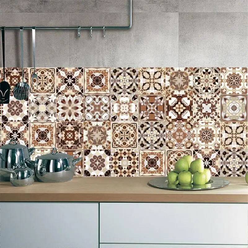 100x20cm Vintage European Style Wall Stickers Self-adhesive PVC Waterproof Tile Stickers For Bathroom Kitchen Wall Sticker 100x20cm Vintage European Style Wall Stickers Self-adhesive PVC Waterproof Tile Stickers For Bathroom Kitchen Wall Sticker