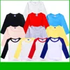 Customized Baby Boys T-Shirts Long Sleeve Solid Print Children Tees Shirt Autumn 100% Cotton LOGO Girl Tops Personalized T Shirt 2