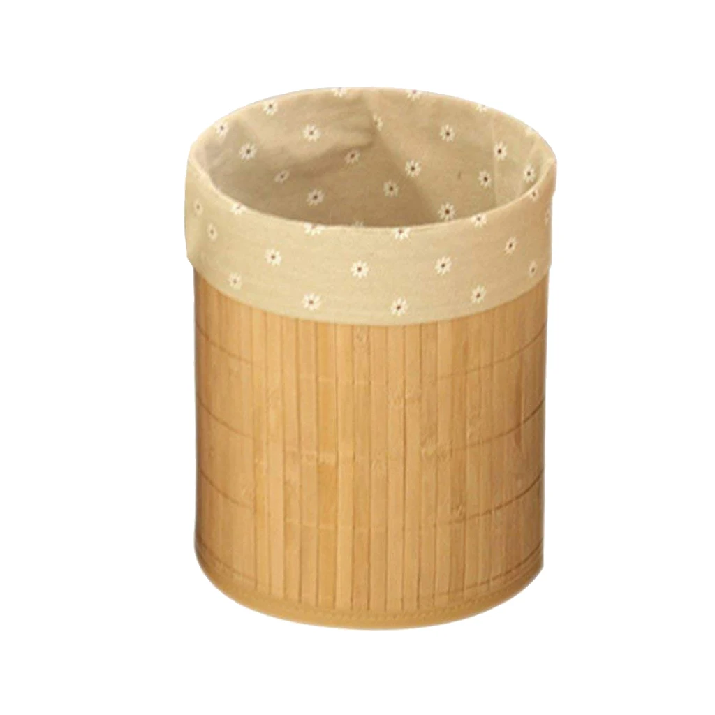 Складной Бамбуковое мусорное ведро-прочный мусорный бак корзина для мусора для Ванная комната, Спальня, офиса, 22x27 см