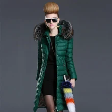 2017 Euope Fashion Women Down Coat Winter ukraine Long Coats Fur Collar manteau femme Winter Down