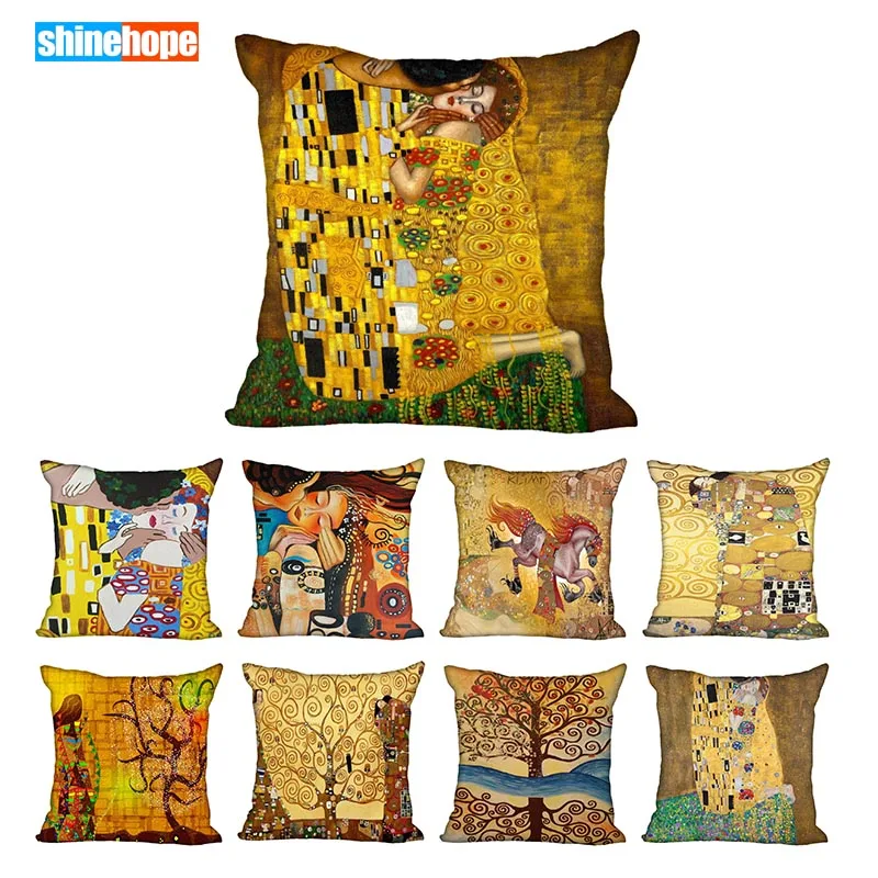 

Custom Gustav Klimt Square Pillowcase Custom Zippered Pillow Cover Case 40x40,45x45cm(One Side)