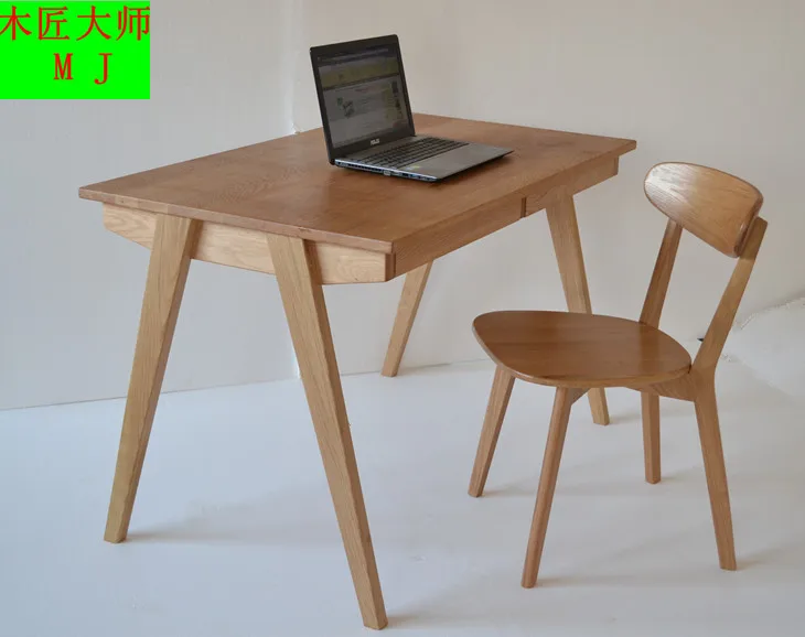 Free Shipping Japanese Style Pure Wood White Oak Desk Wood Desk