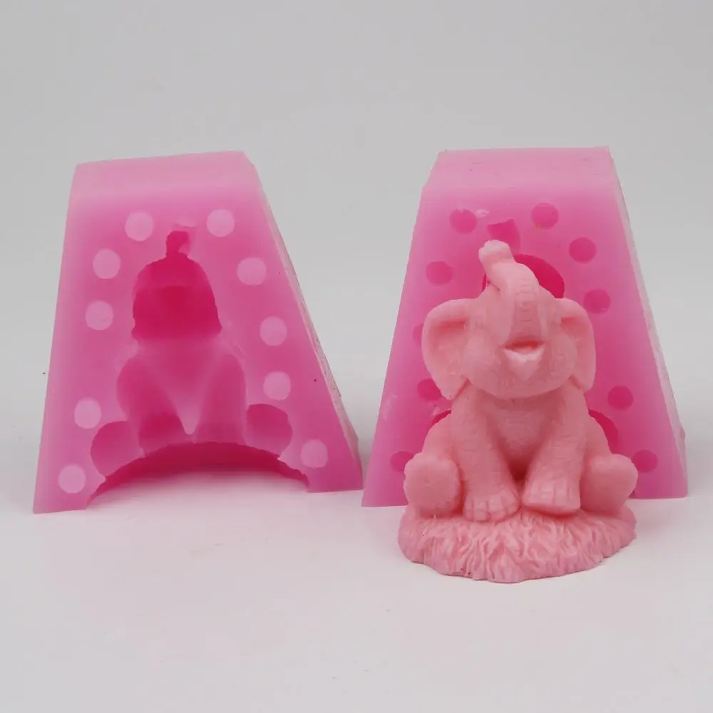 Art Resin Craft Work Home Decoration elephant Toy 3D Soap mould cake tool silicone gel soap Plaster Gypsum mold