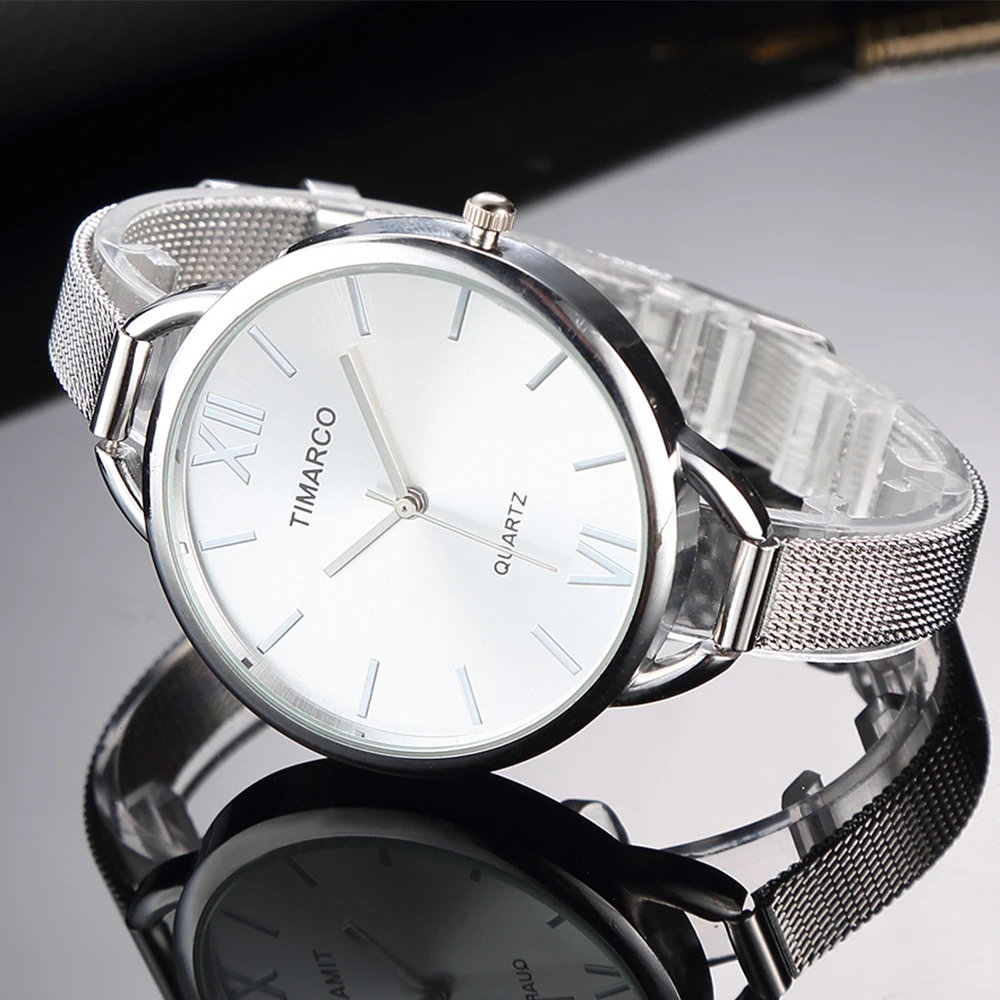Montre женские кварцевые часы из нержавеющей стали модный браслет