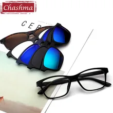 Бренд Chashma, солнцезащитные очки для женщин и мужчин, оптическая оправа для очков с 5 зажимами, солнцезащитные очки, поляризованные линзы, магнитные очки