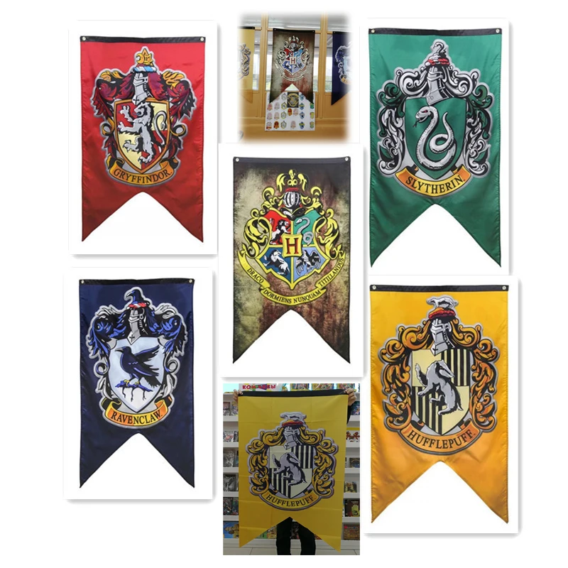 Action & Toy Figures Harri Potter Banners Gryffindor Slytherin Hufflerpuff Ravenclaw College Flag Party Supplies Home Decoration Boys Girls Kids Gift