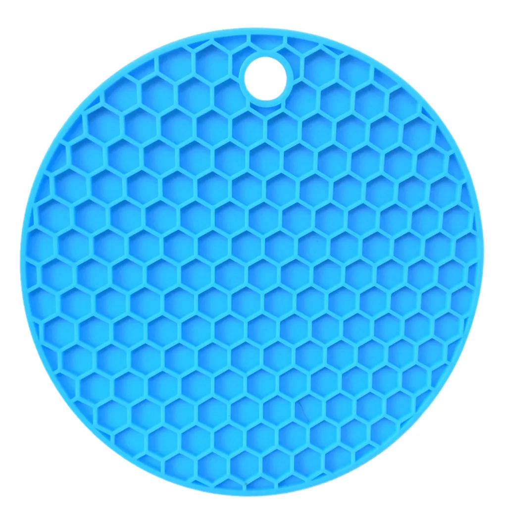 Многофункциональный Силиконовый сотовый коврик силиконовый складной нескользящий коврик - Color: Blue