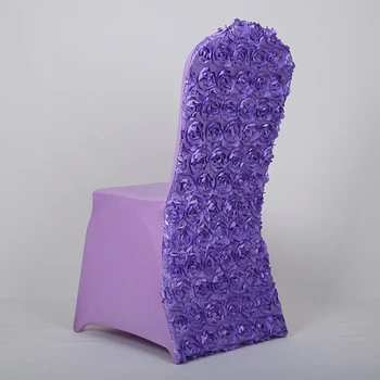 

colorful 3D Rose flower Chair covers chair cap for wedding hotel banquet decoration