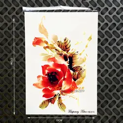 3D красный цветок розы Временные татуировки паста Бумага стены Стикеры знаки автомобилей ghb670 Домашний Декор Водонепроницаемый переводная