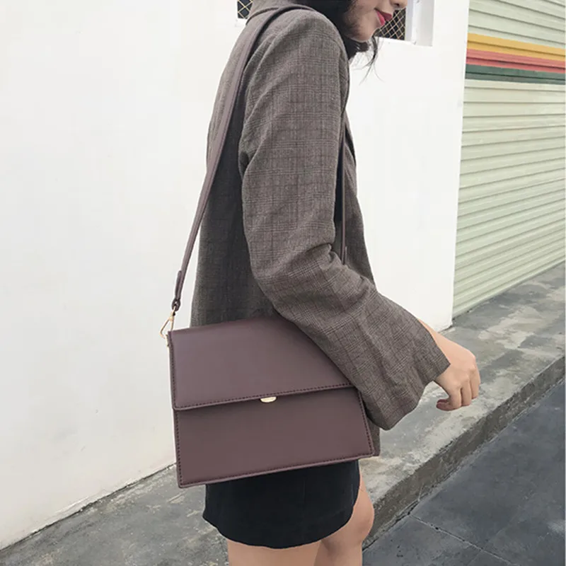 

women leather handbag INS Style designer bags famous brand women bags 2019 OL commute large capacity Flap Shoulder Messenger bag