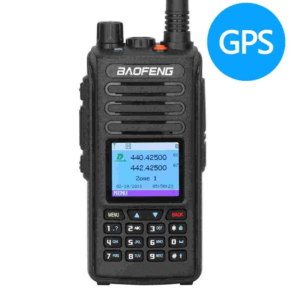 Baofeng DM-1702(gps) рация DMR Dual Time Slot Tier 1& 2 Цифровой/аналоговый УКВ двухдиапазонный 136-174 и 400-470 МГц радио - Цвет: With GPS