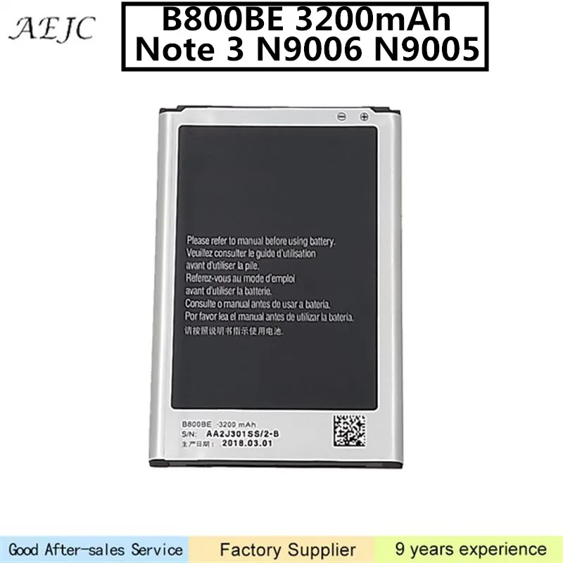 

3200mAh B800BE Battery For Samsung Galaxy Note 3 Battery N900 N9006 N9005 N9000 N900A N900T N900P Battery Mobile Phone Batteries