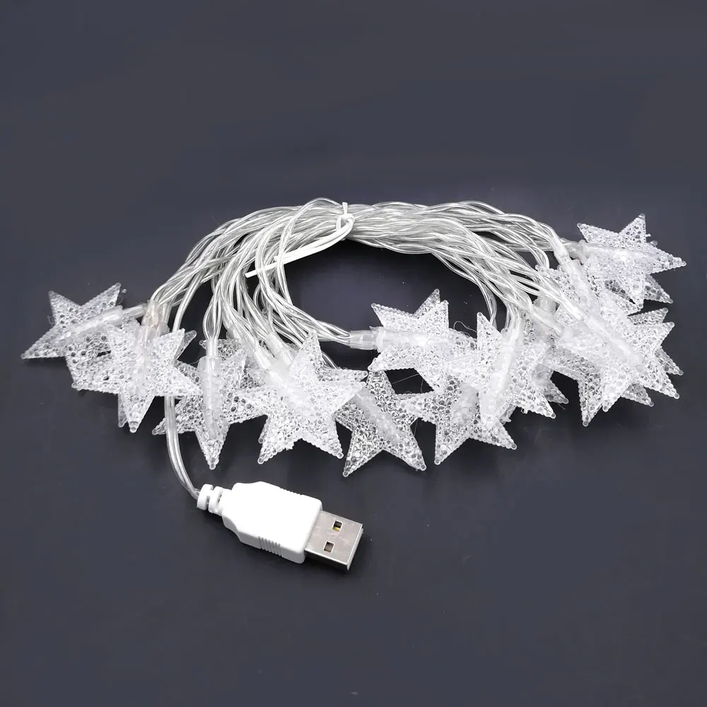 

USB Head LED String Star Fairy Light Decor Lighting Bulb Lamp for Outdoor Indoor Holiday Weddin Home Decorating 3M 6M 20/40LEDs
