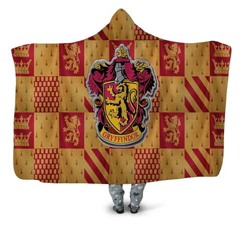 Одеяло Gryffindor HUFFLEPUFF с 3D-принтом Flausch Decke Hogwarts Wappen из флиса 150*200 см Schwarz gelb одеяла, Прямая поставка - Цвет: HBKH1306