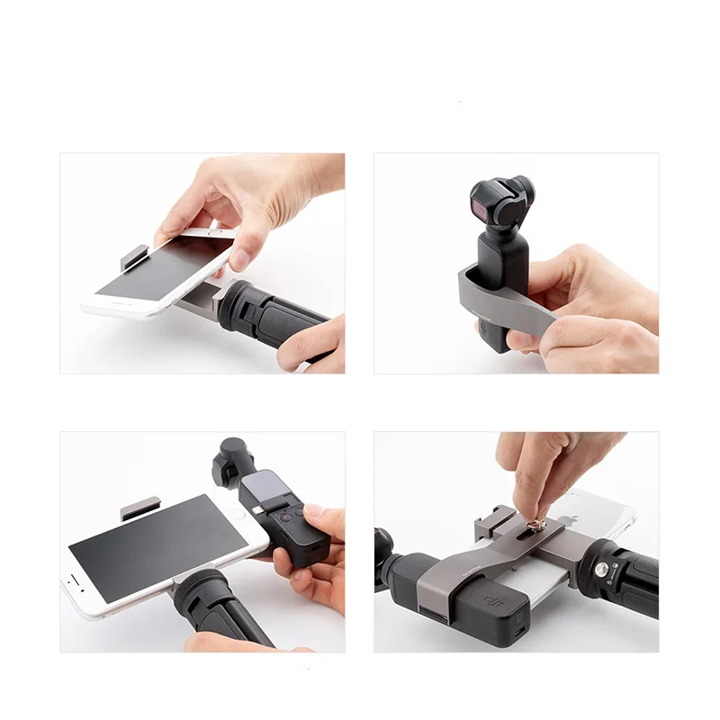 osmo Pocket Metal Clip Bracket adapter Extended 14 screw hole & hot boot for selfie stick tripod mount For DJI osmo Pocket Handheld gimbal camera 1 (8)