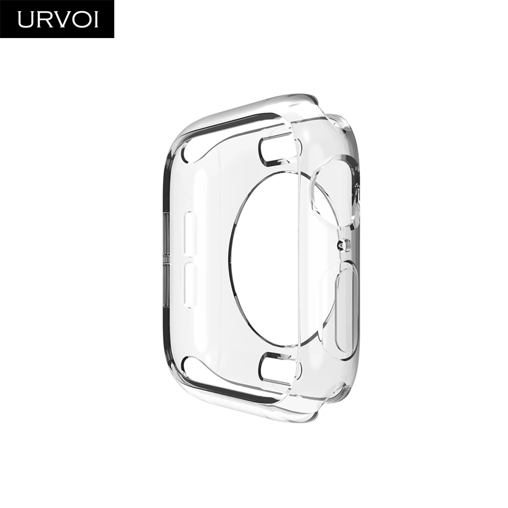 URVOI мягкий чехол из ТПУ для Apple watch series 5 4 3 2 бампер для iwatch крышка протектор для часов тонкий крой ультра-тонкая рамка ремешок - Цвет: Transparency