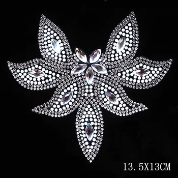 

10piece/lot !Flash flower pattern hot fix rhinestone,embellishment,heat transfer rhinestone motif,pointback rhinestone