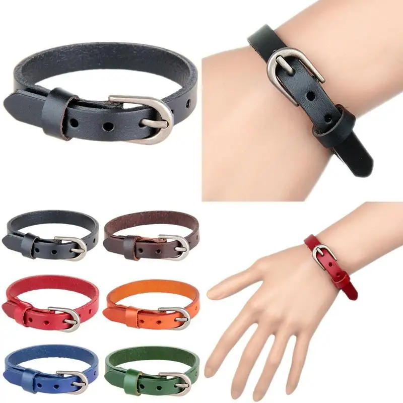 

LNRRABC new Leather Bracelet men Simple Strap Belt Wrist Buckle Korea jewelry pulseira masculina bracelets for women