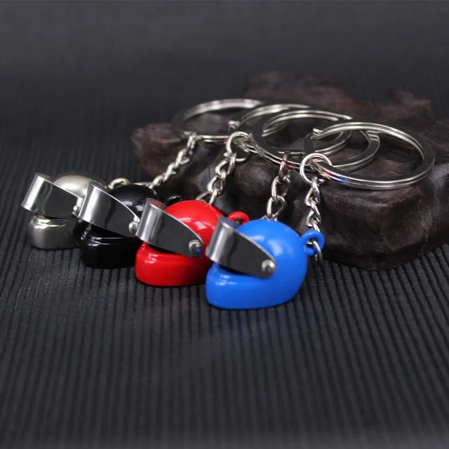 

SUTI Wholesale Bicycle Helmet Keychain Auto Motorcycle Casque Key Chain Ring Trinket For Men Key Chain Holder Chaveiro Llaveros