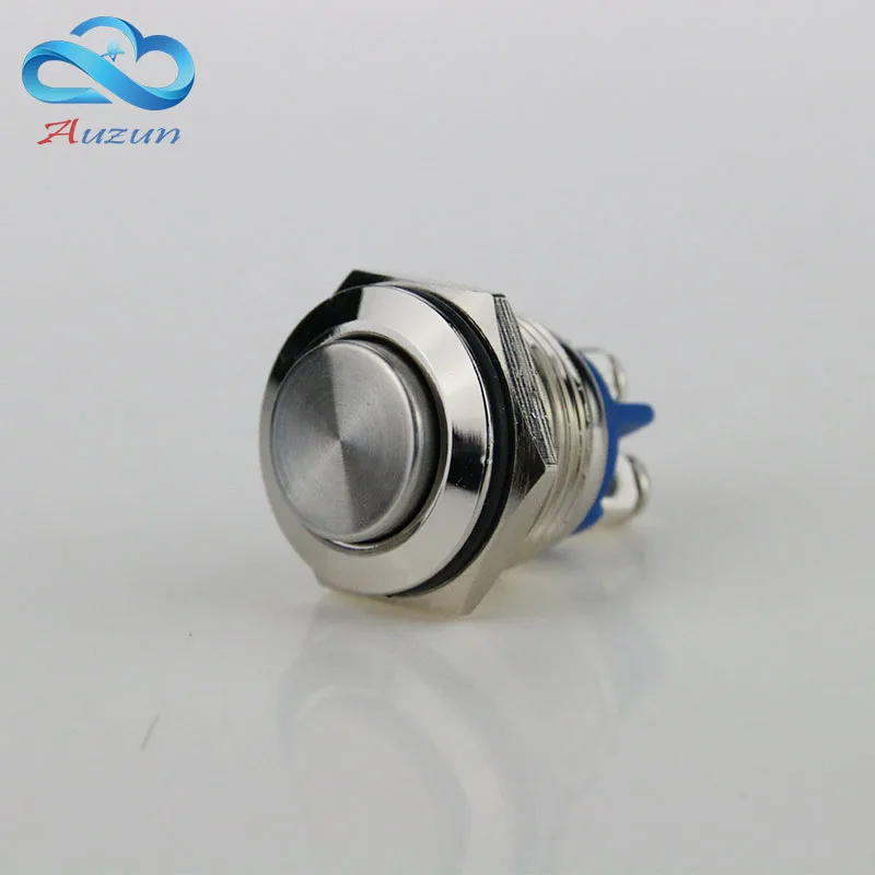 

5 pieces 16 mm high metal push button switch reset button 3 a250v moment start waterproof rust mechanical equipment horn
