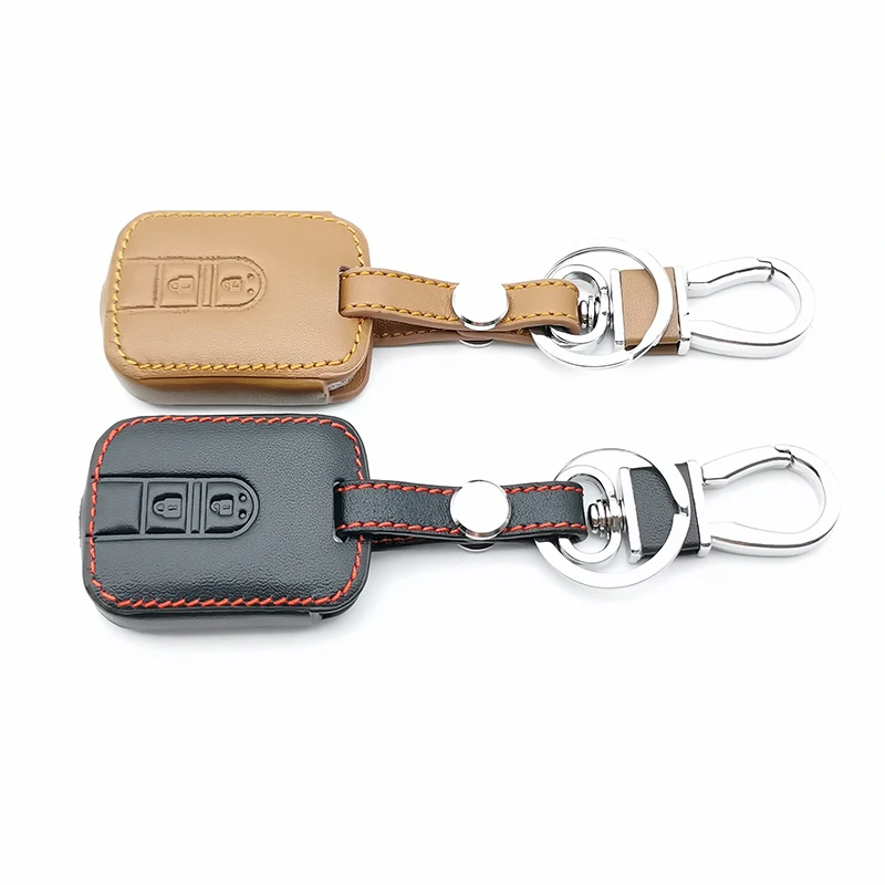 

Leather Car Key 2 Button Shell Case Cover For Nissan Navara Qashqai Micra Almera Note Holder Car Accessories