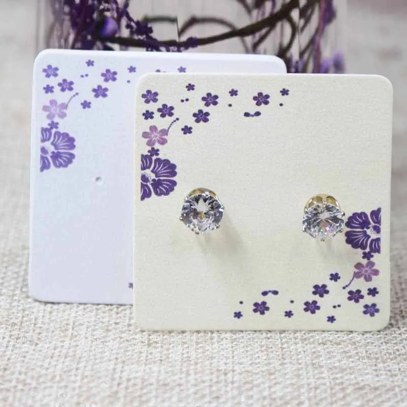 Zerong милые ювелирные изделия дисплей карты tat, фиолетовый/beigh цветочный принт серьги-гвоздики/браслет/ожерелье продукты посылка карты