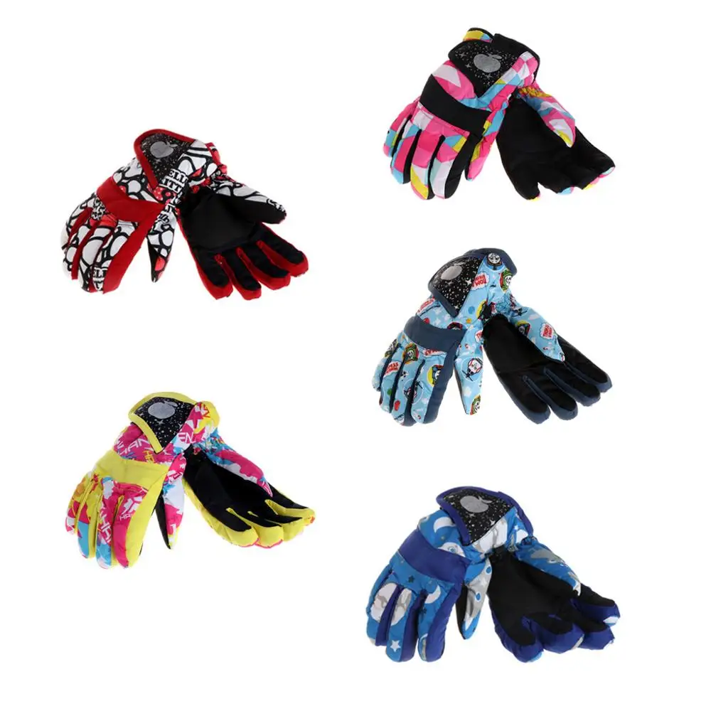 

Skis Gloves Winter Kids Children Windproof Waterproof Snowboard Riding Accessory