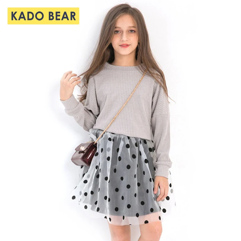 

Autumn 2018 Princess Baby Girl Clothes Party Dot Kids Children Clothing Set Lovely Cute Long Sleeve Costume Solid Color Outfits