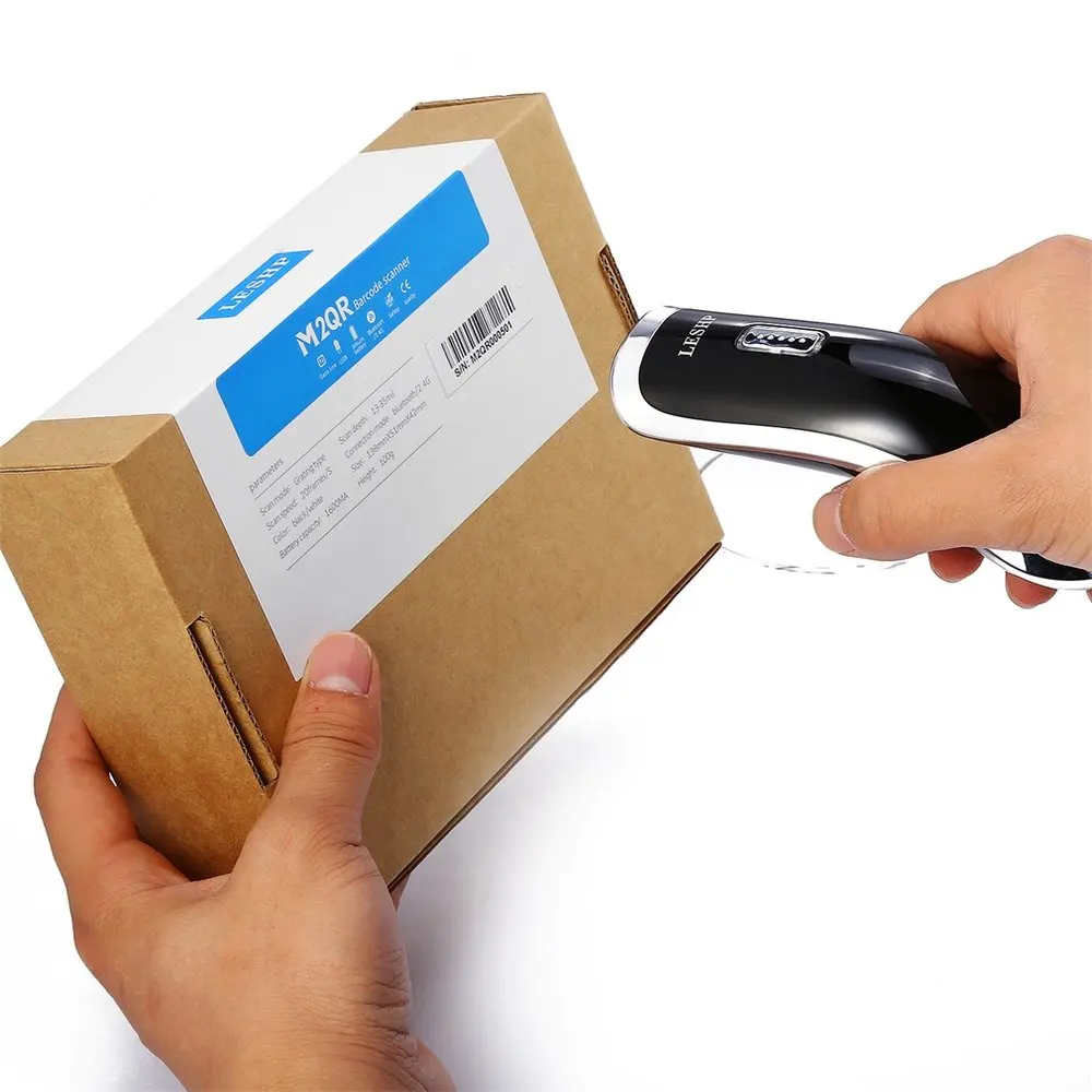 

Mini 2.4G Wireless Bluetooth Handheld 2D / QR Barcode Scanner Bar Code Reader For Mobile Payment Grating Type Black