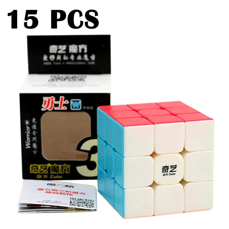

15PCS QiYi Warrior W 57mm Magic cube Competition Speed Smooth Cubo magico Colorful sticker Puzzle cube Professional Neo Cube Toy