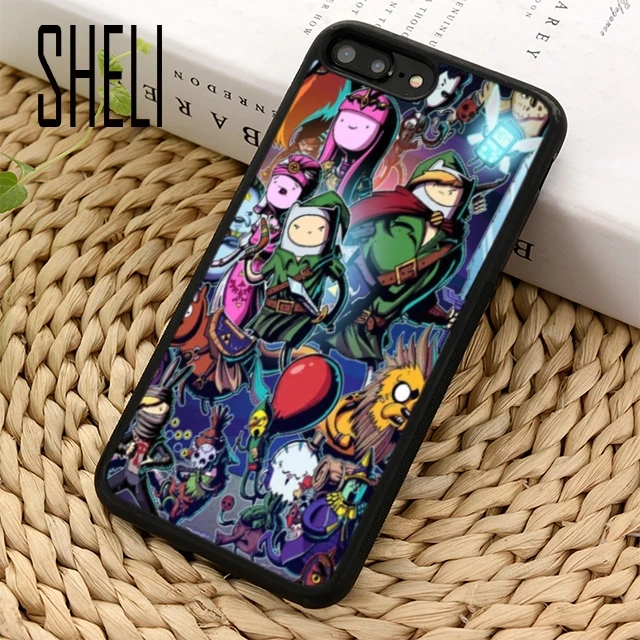 

SHELI Adventure Time Finn Link Phone Case Cover For iPhone 6 6S 7 8 Plus X XR XS maxS SE Samsung Galaxy S6 S7 edge S8 S9 Plus