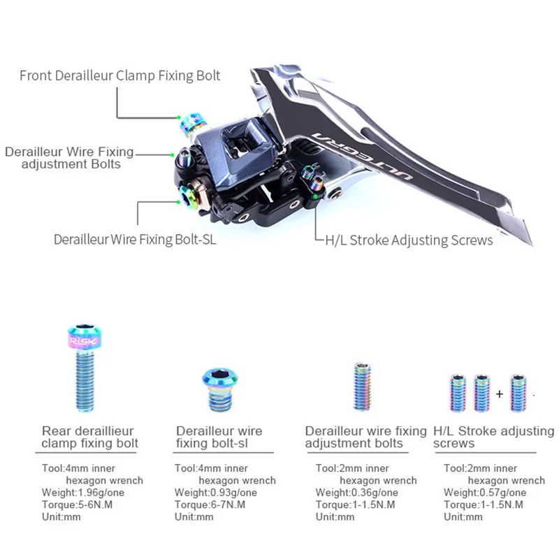 49 шт. Risk R8000 велосипед из титанового сплава болты блок SL 3 цвета велосипедный C