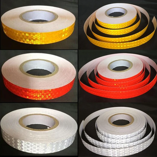 25mm x 25m Reflective tape stickers car styling Self Adhesive Warning